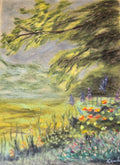 Golden Wind Original Oil Pastel on Velour