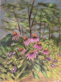 Coneflowers Original Oil Pastel on Velour Paper