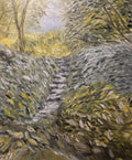 Into the Green — R.W. Norton Gardens, original oil on stretched canvas, 22×28 inches, by Leah Welch