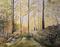Golden Hour Through the Pines Original Oil Painting
