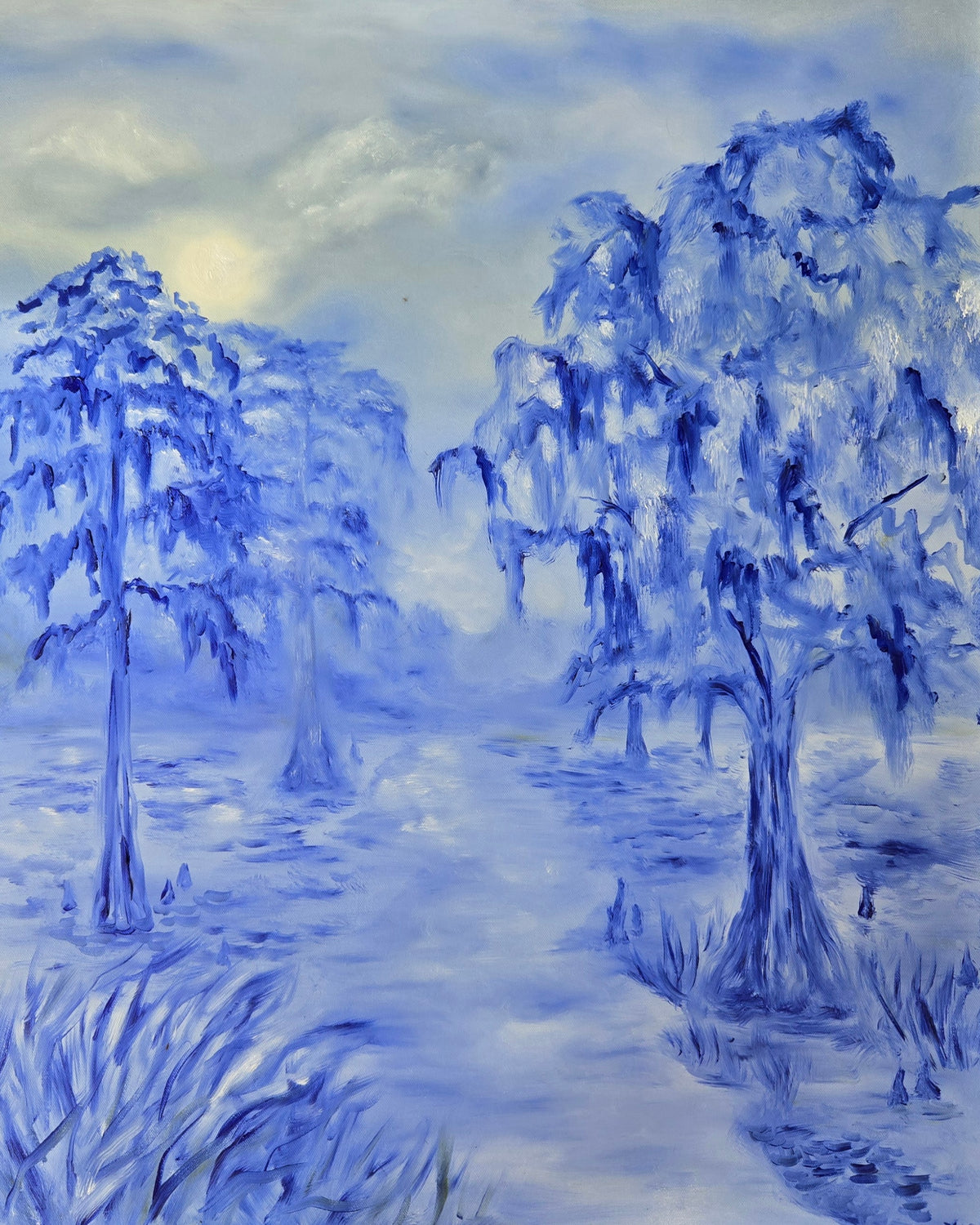 Moonlit Blues Original Oil Painting — SOLD