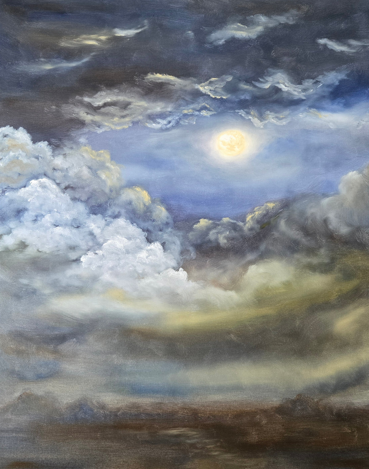 Midnight Moon Original Oil Painting