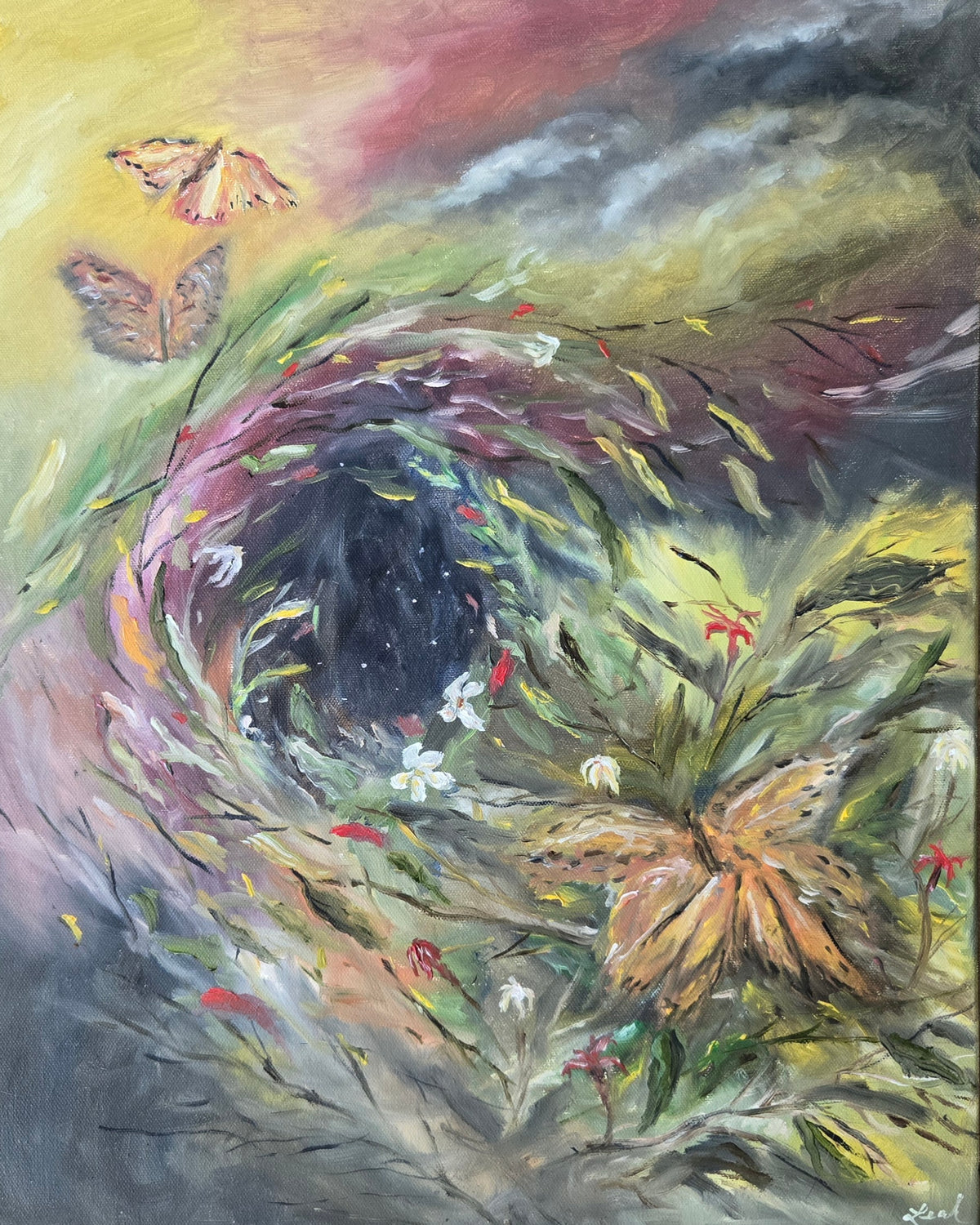 A Butterfly's Journey Original Oil Painting