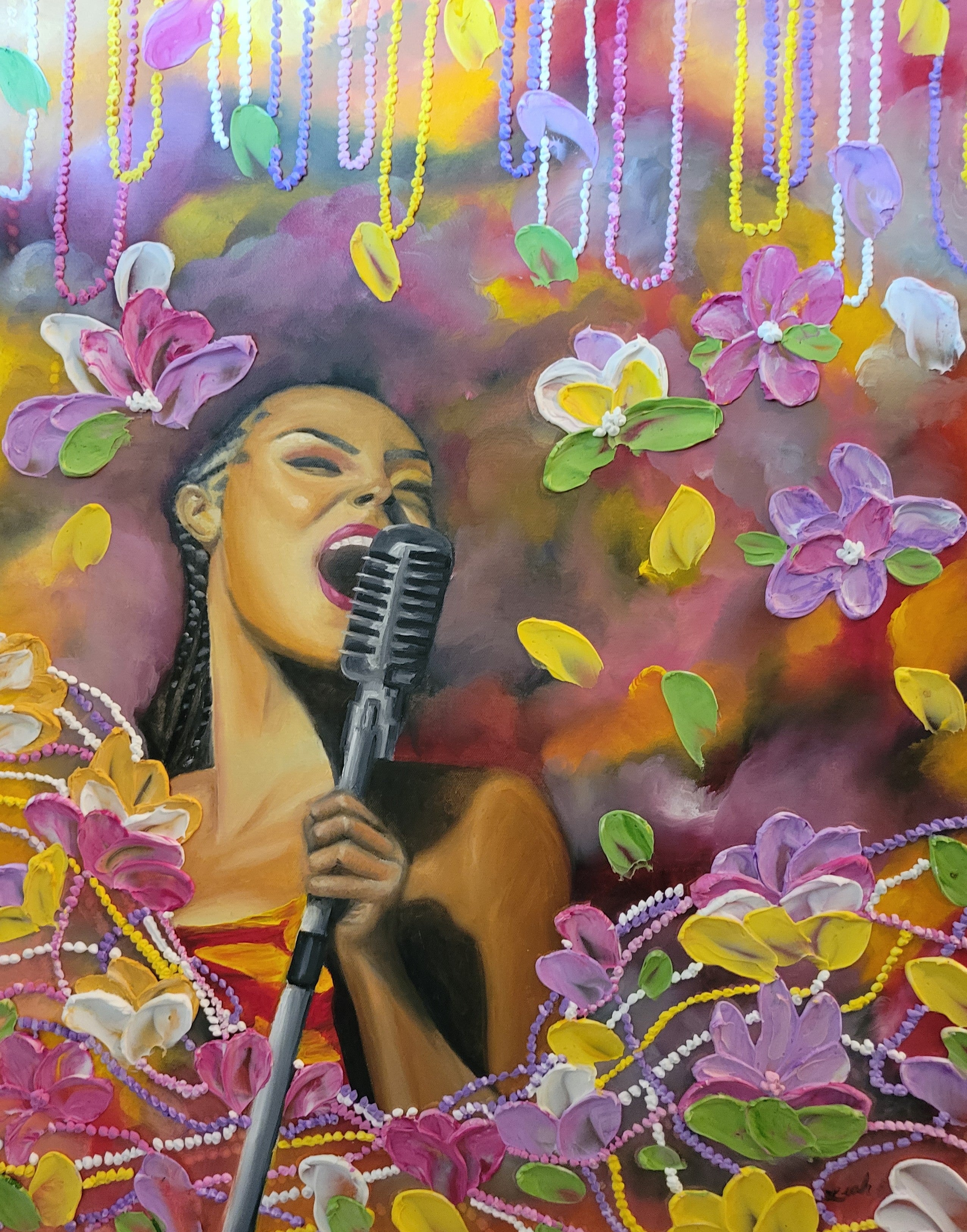 Jazz Singer Original Oil Painting