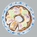 King Cake, original acrylic and modeling paste on 16x16 inch circular wrapped canvas, by Leah Welch